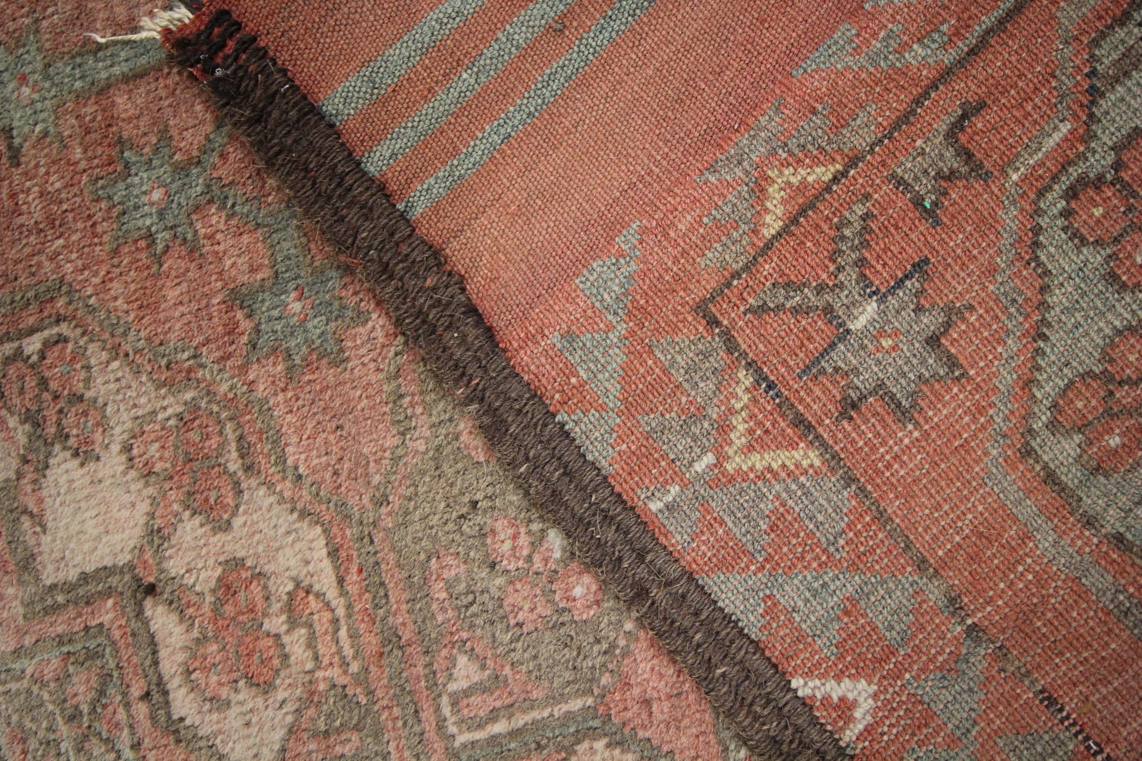 Vintage Turkmen Rug, Handwoven Wool Carpet Rust Area Rug 1