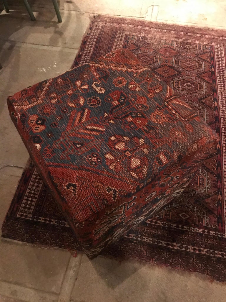 Vintage Turkmen Rug Ottoman at 1stDibs