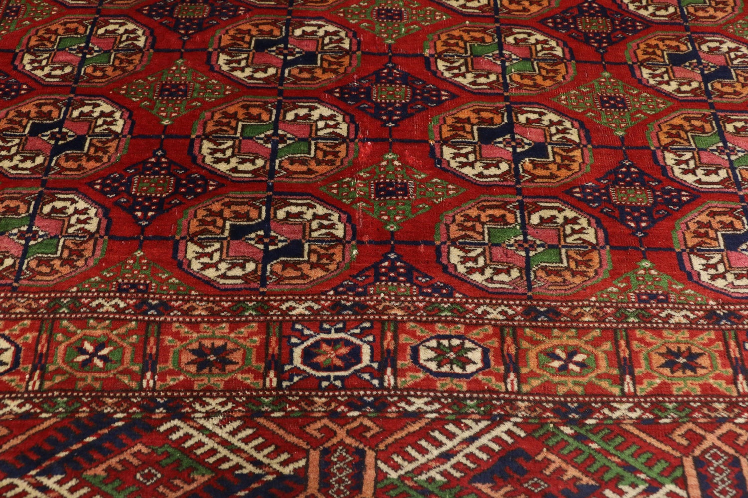 Vintage Turkmen Rug With Modern Tribal Style Tekke Accent Rug