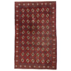 Vintage Turkmen Rug with Modern Tribal Style, Tekke Accent Rug, Turkoman Rug