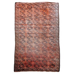 Vintage Turkmen Tekke Gallery Rug, Hand-Knotted Wool, 1920s