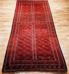 Vintage Turkmen Tekke Gallery Rug, Hand-Knotted Wool, 1920s