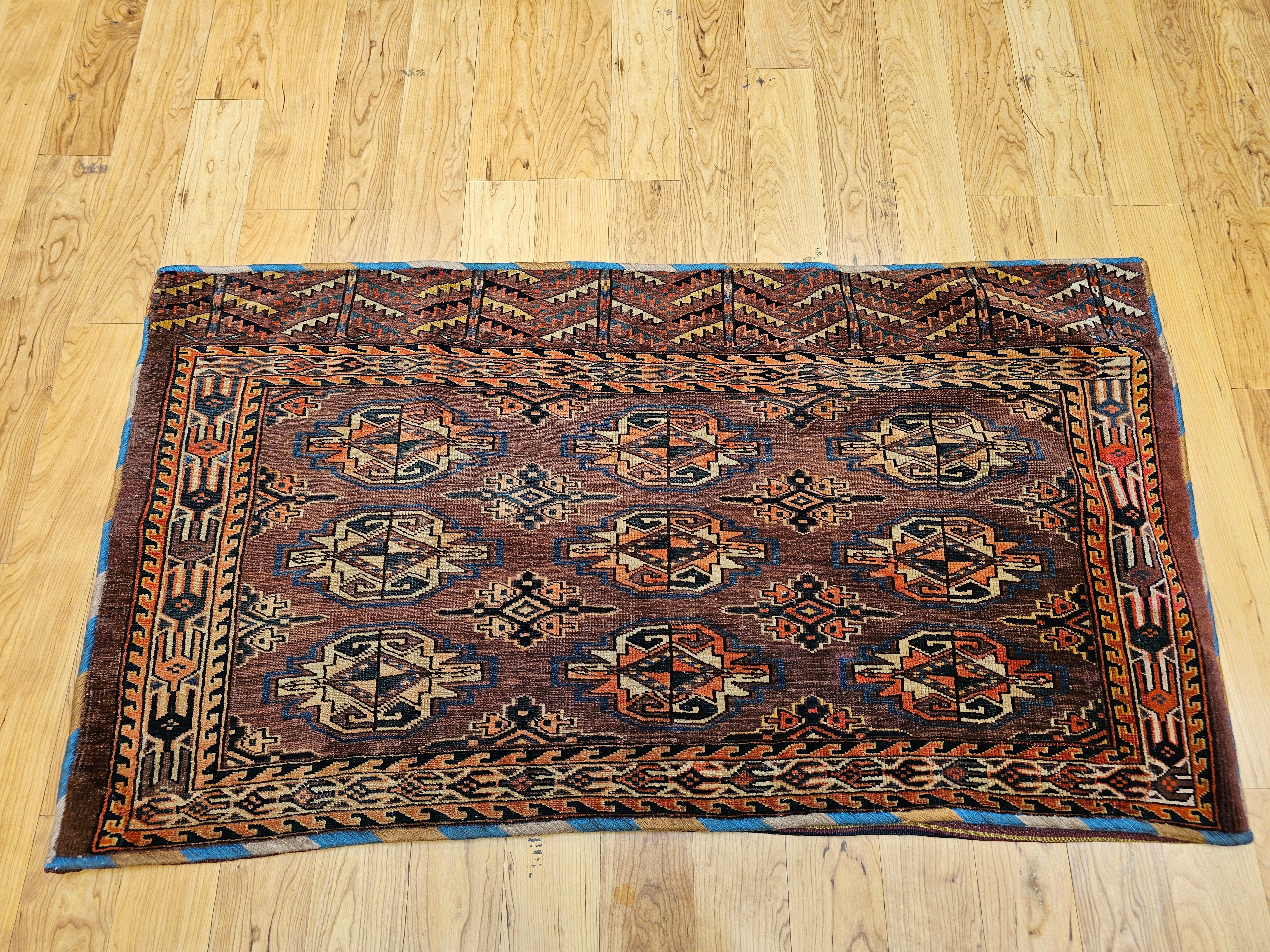 Turkmenische Yomut Chuval-Tasche im Vintage-Stil im Angebot 7