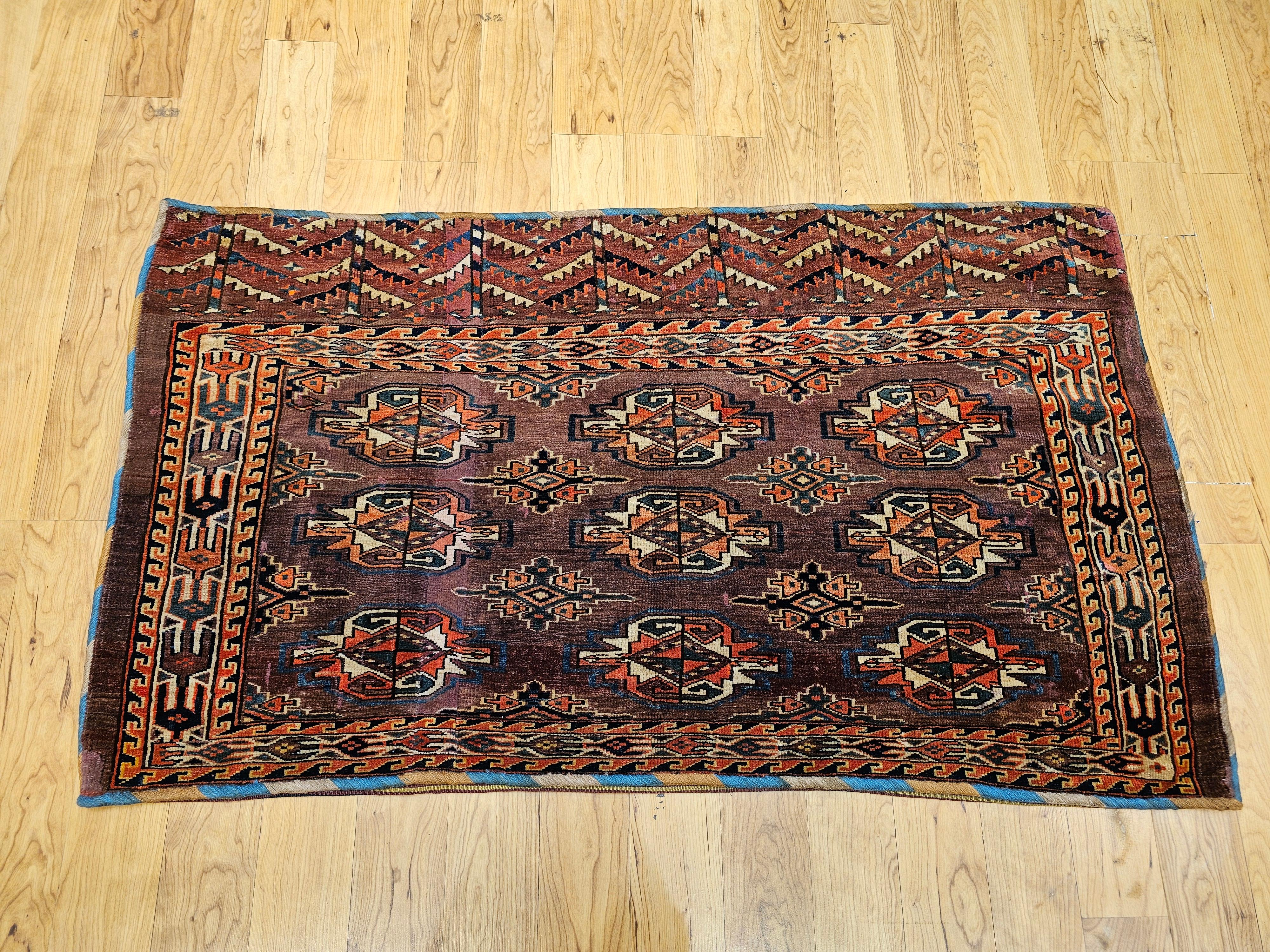 Turkmenische Yomut Chuval-Tasche im Vintage-Stil im Angebot 11