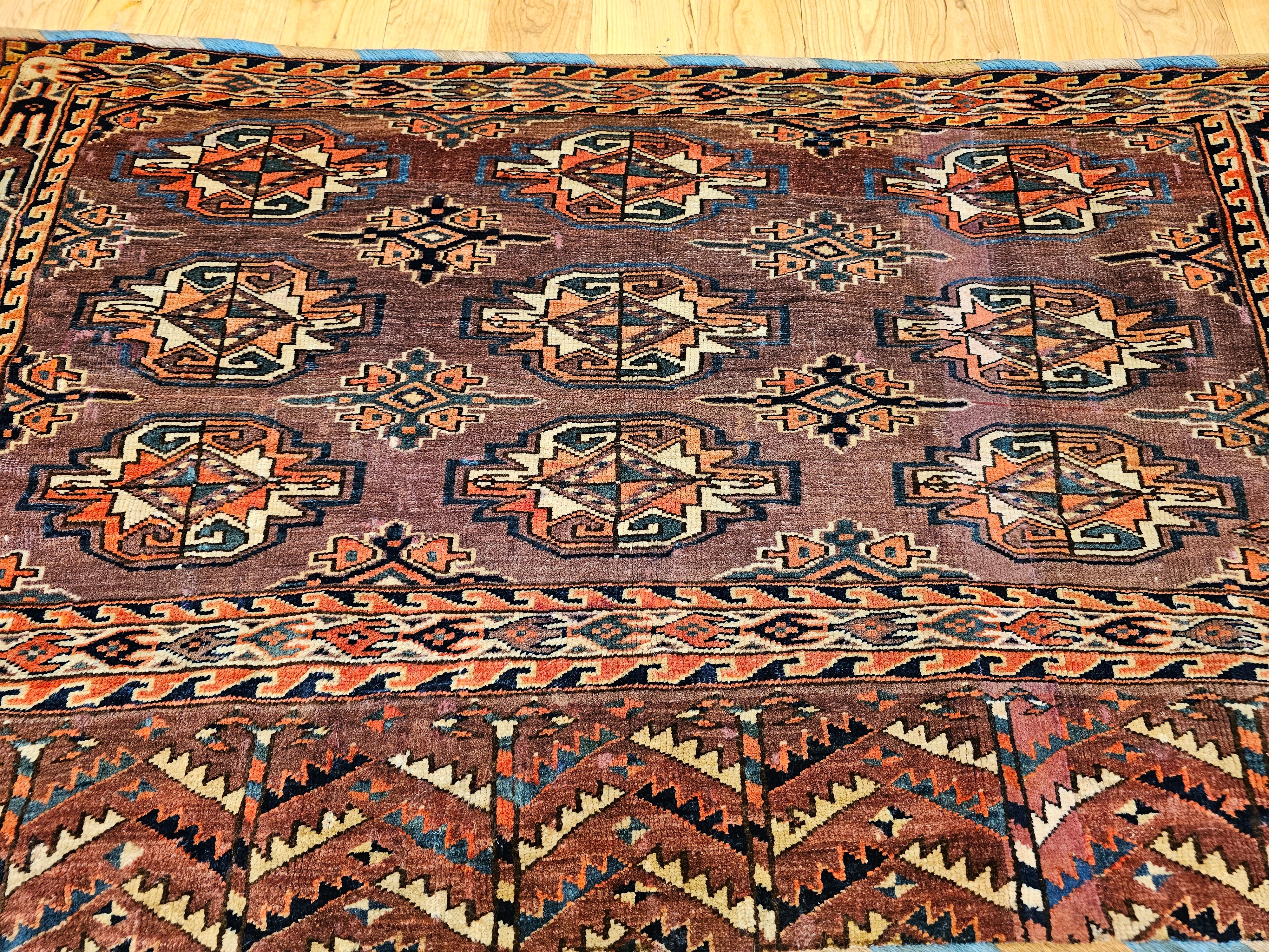 Turkmenische Yomut Chuval-Tasche im Vintage-Stil (Handgeknüpft) im Angebot