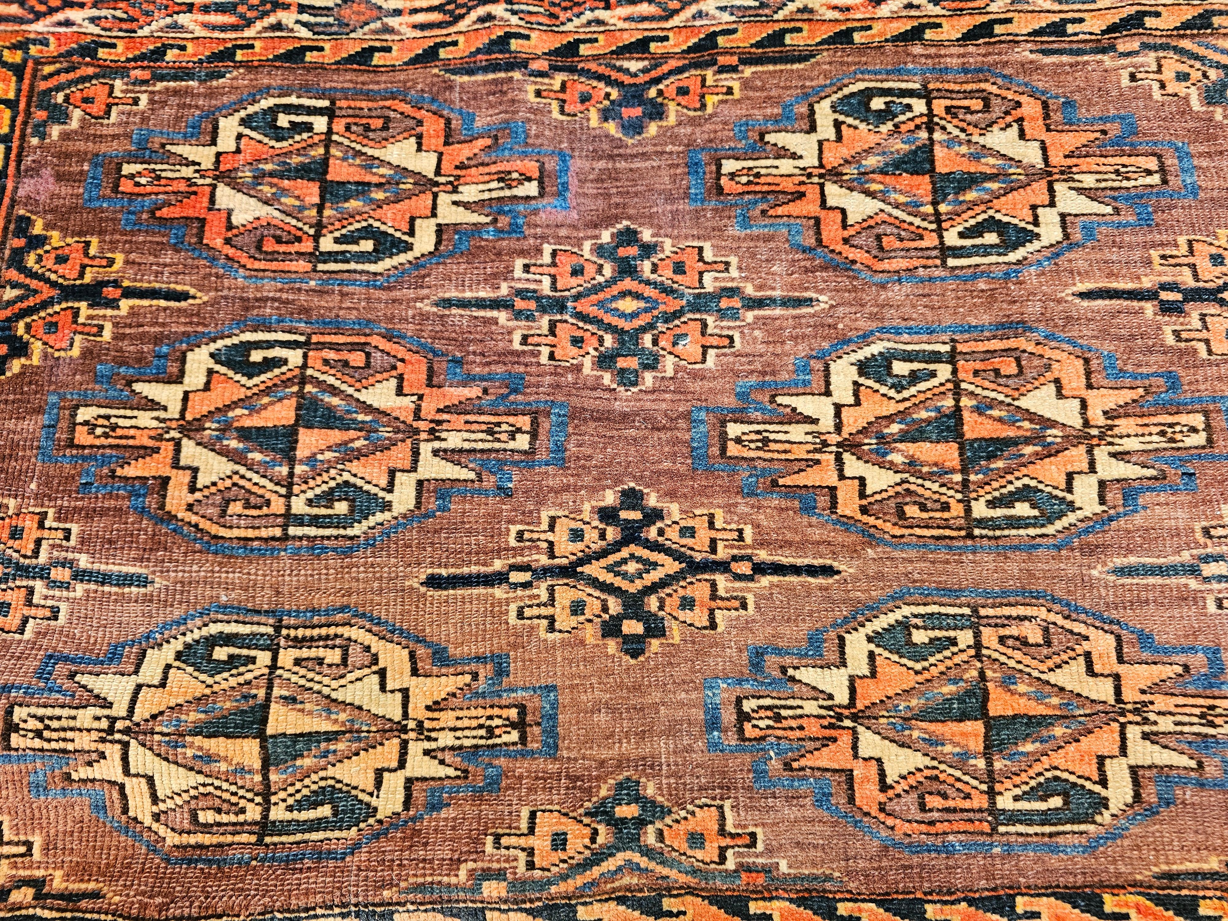 Turkmenische Yomut Chuval-Tasche im Vintage-Stil (Wolle) im Angebot