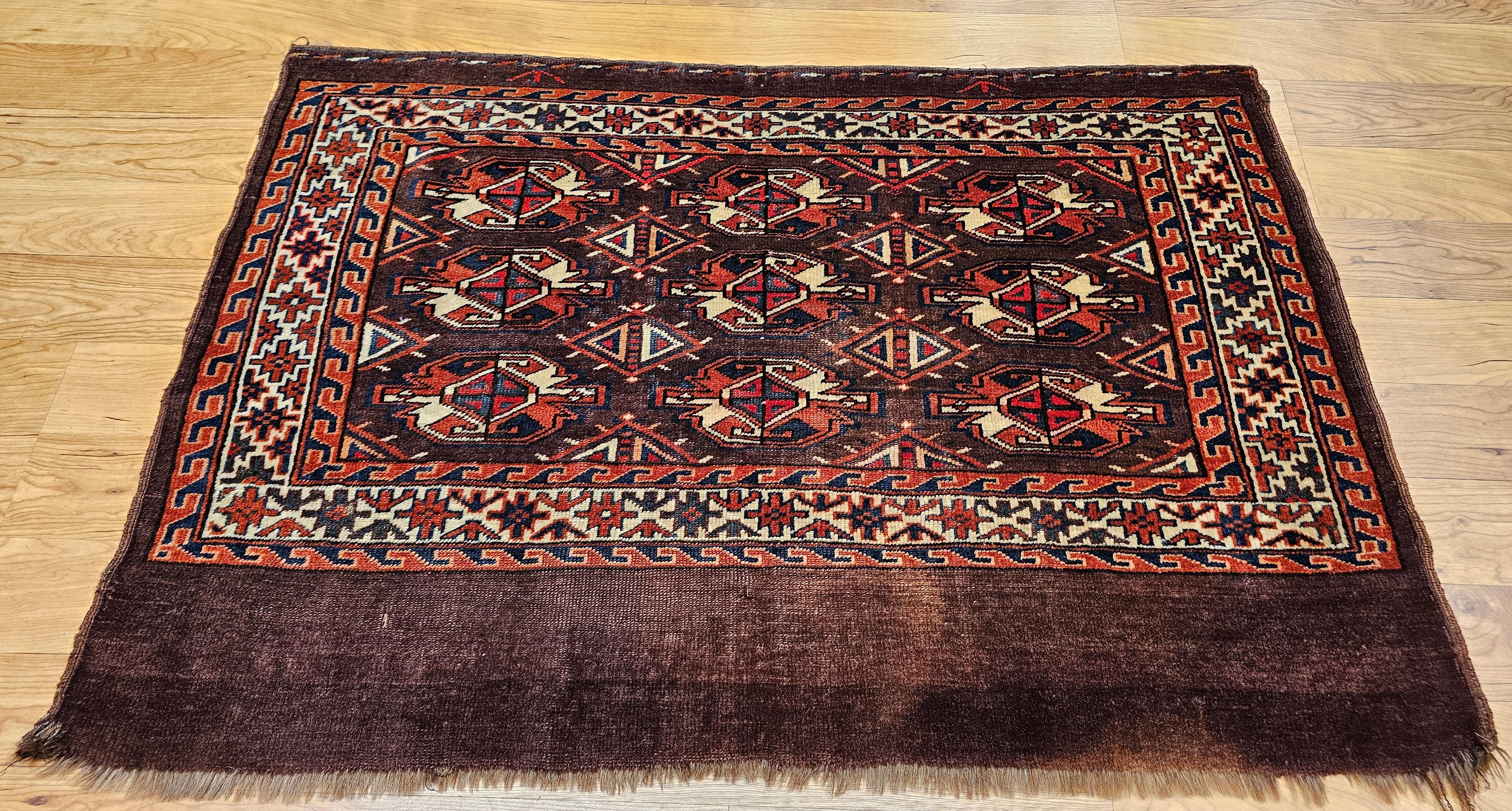 Vintage Turkmen Yomut Chuval Bagface For Sale 4
