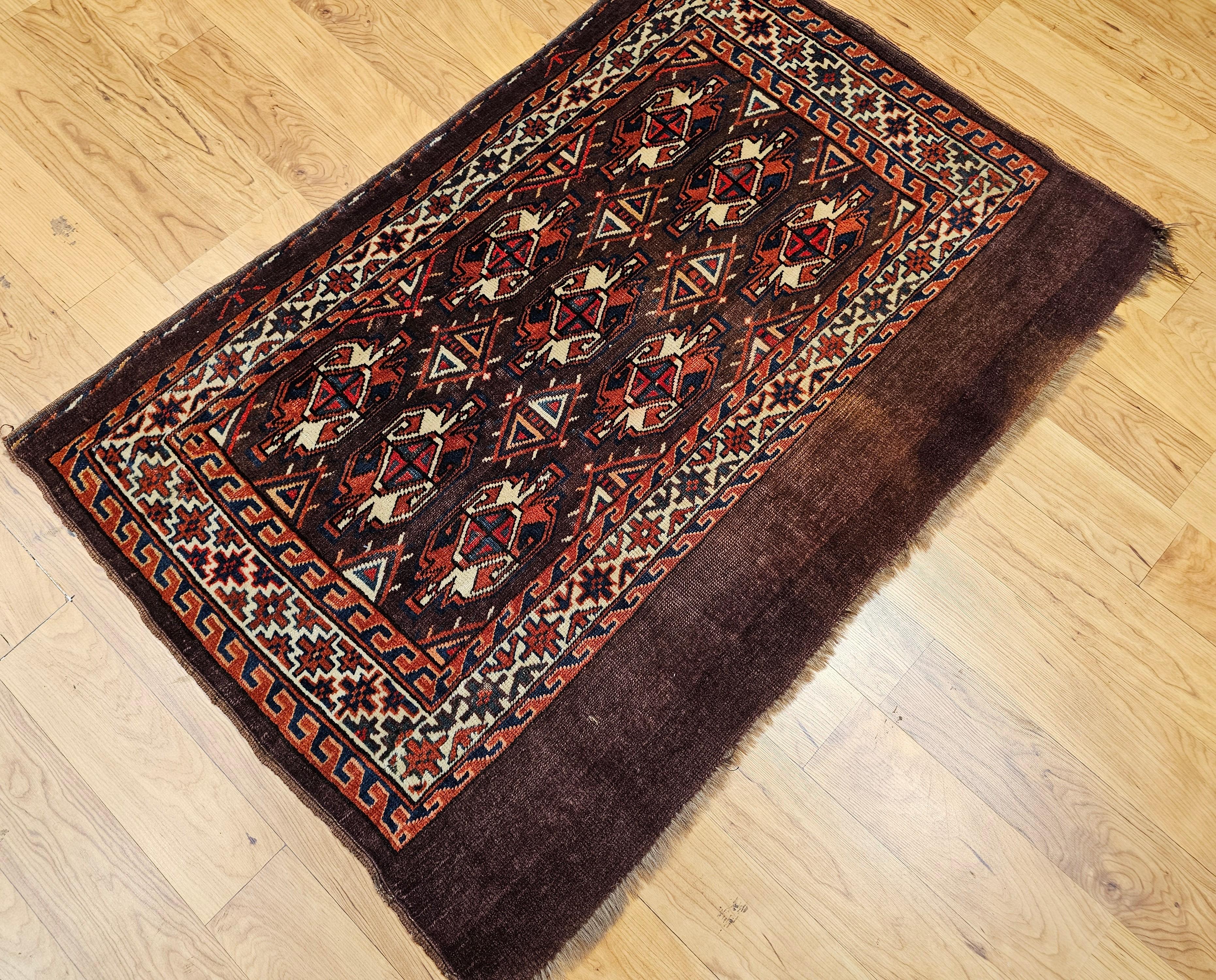 Vintage Turkmen Yomut Chuval Bagface For Sale 1