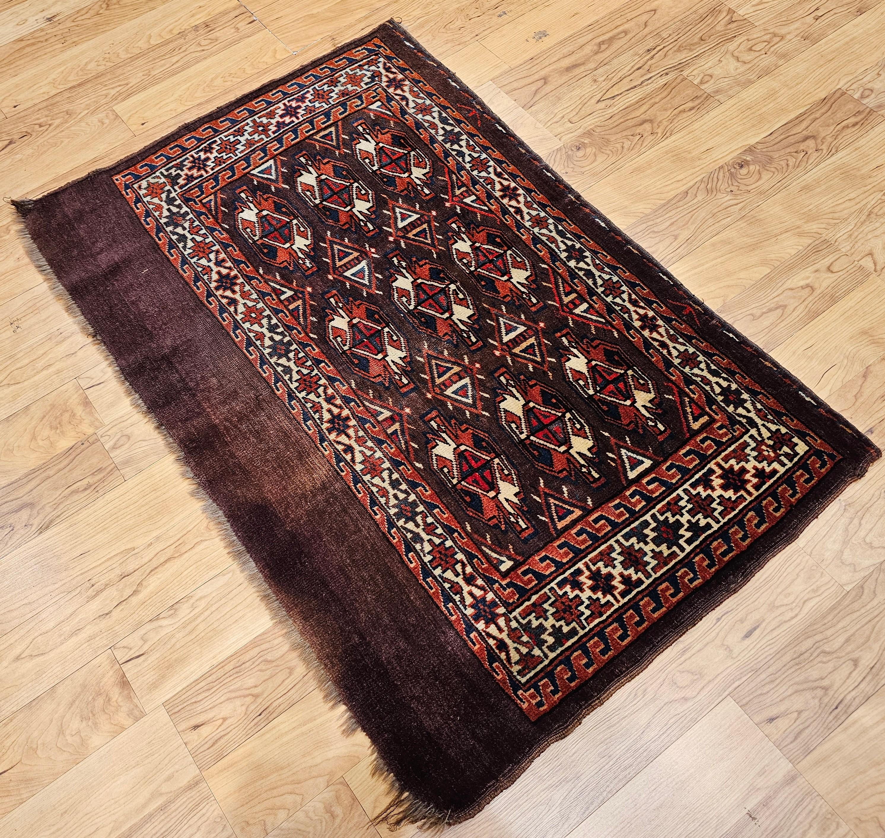 Vintage Turkmen Yomut Chuval Bagface For Sale 3