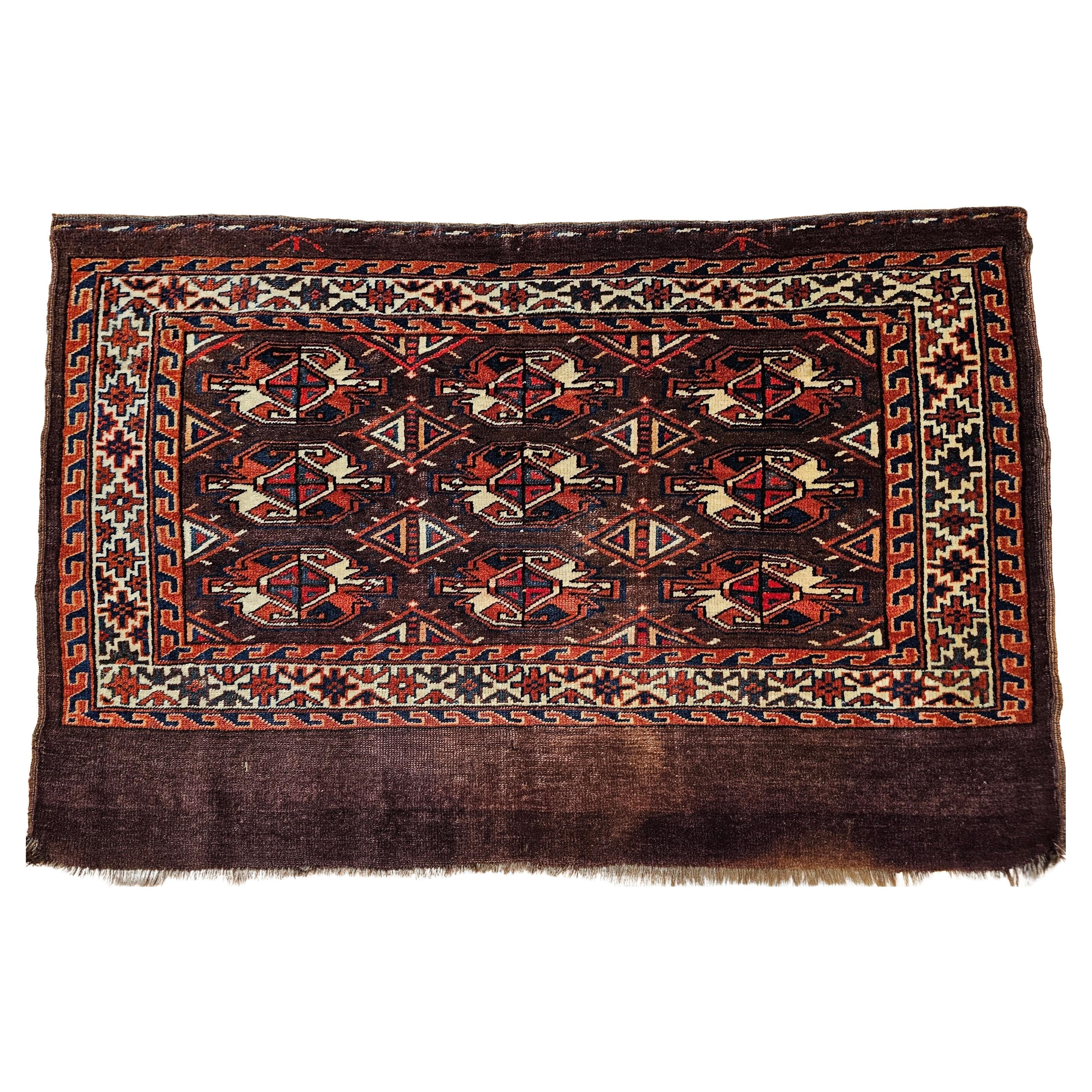Vintage Turkmen Yomut Chuval Bagface