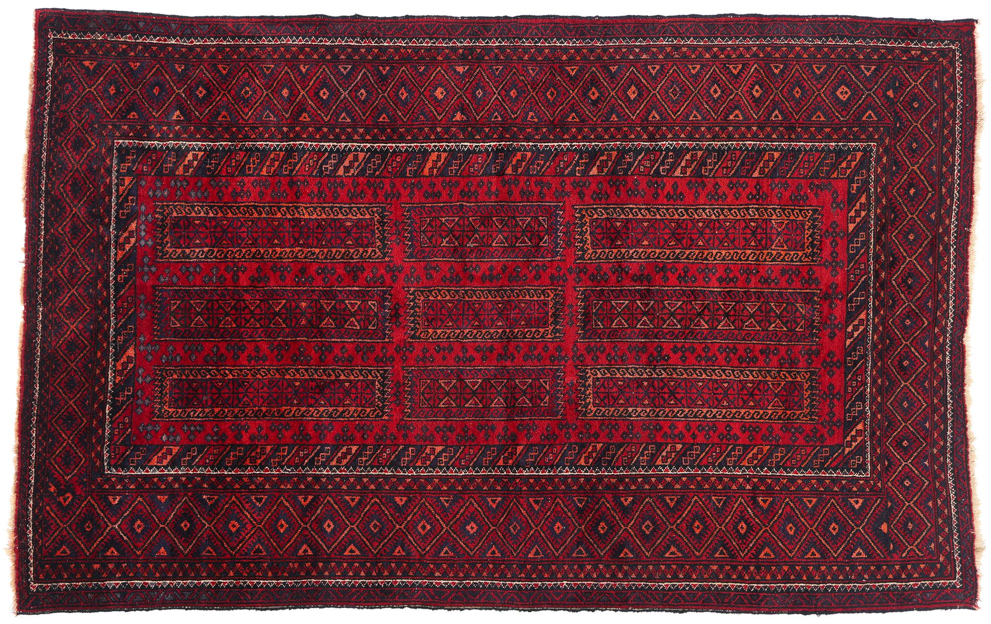 Vintage Turkoman Afghan Rug, 04'02 x 06'07 For Sale 3