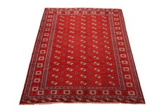 Alfombra antigua turcomana de Bujara, hacia 1970