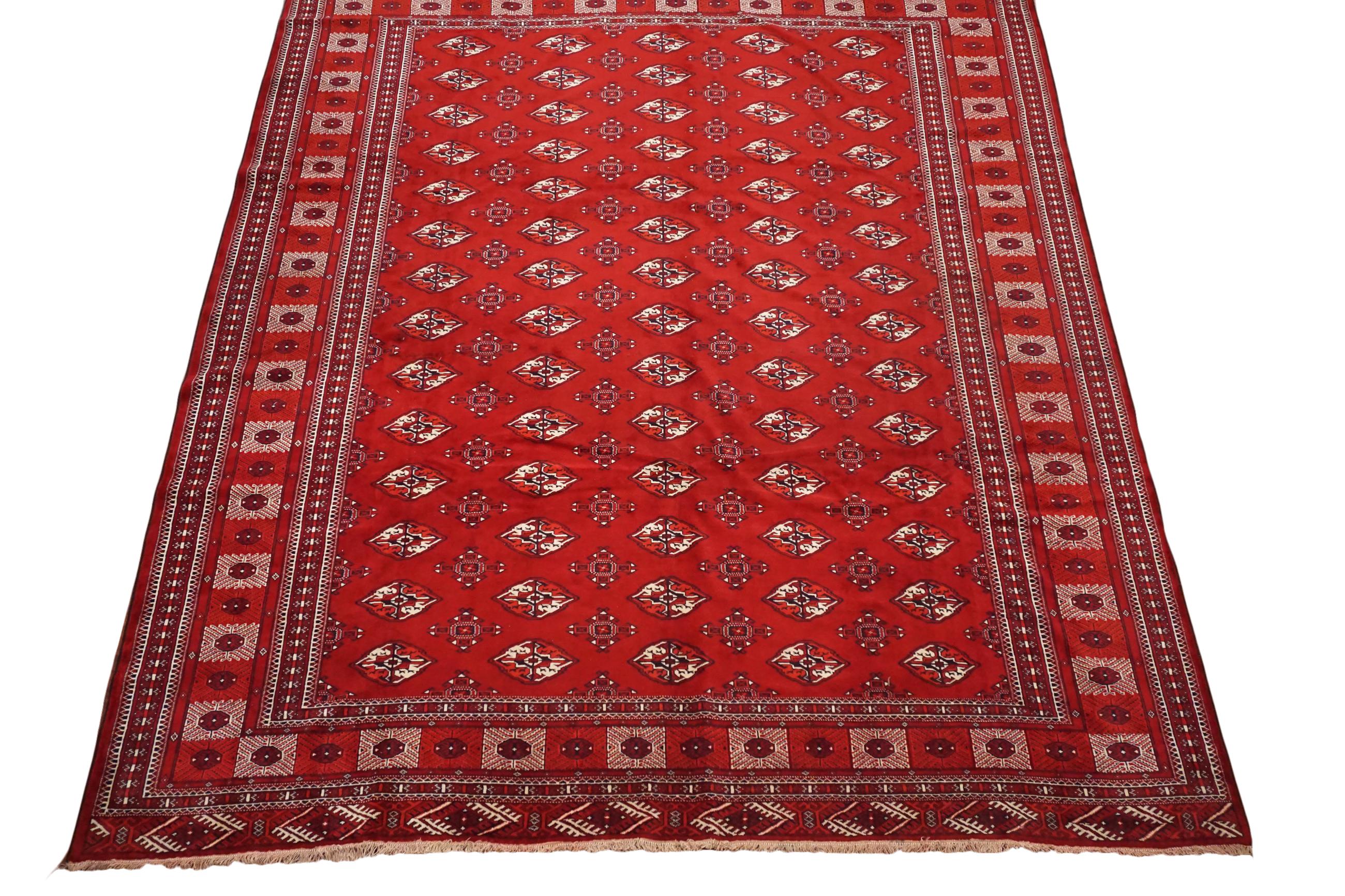 Tribal Vintage Turkoman Bukhara Rug, circa 1970 For Sale