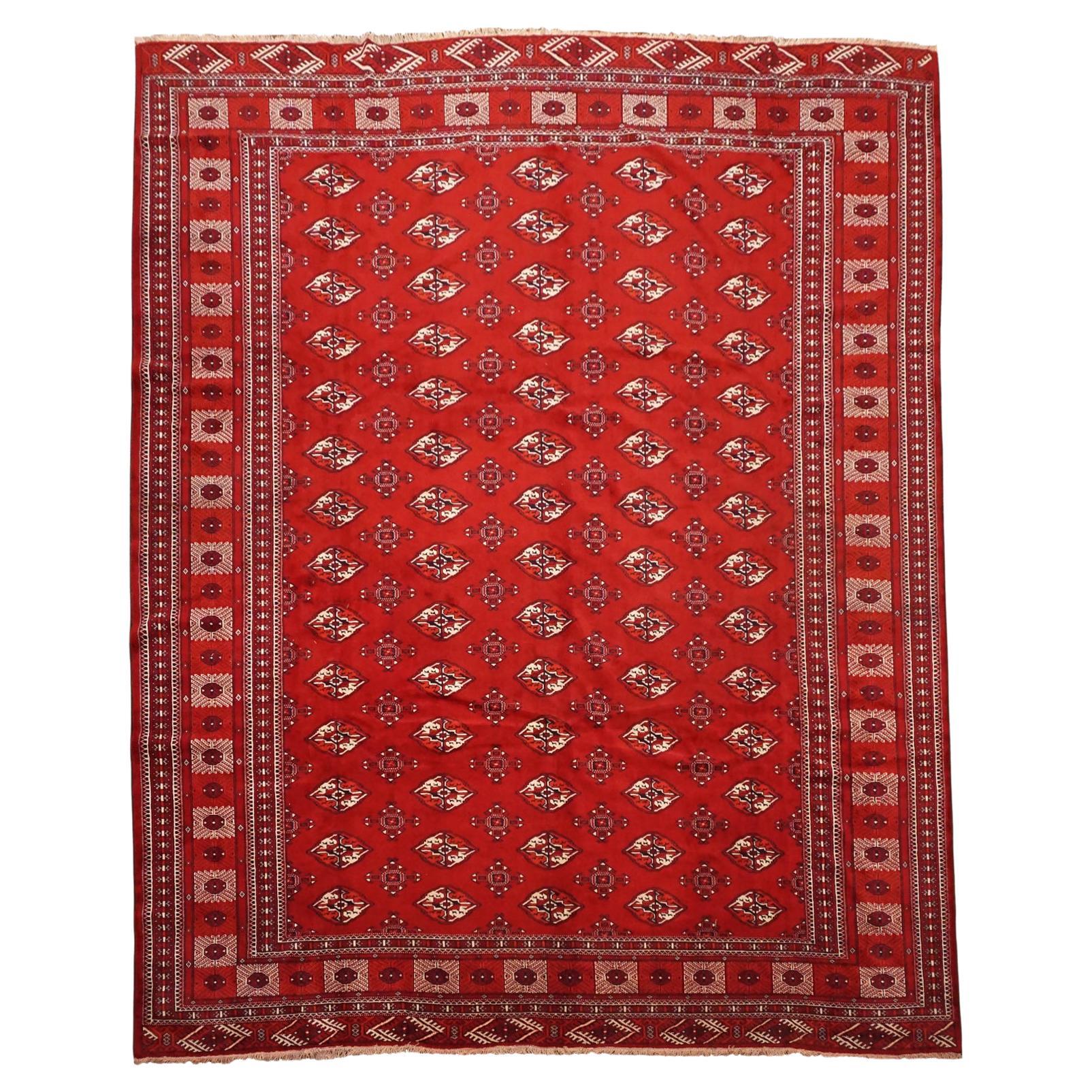 Vintage Turkoman Bukhara Rug, circa 1970 For Sale