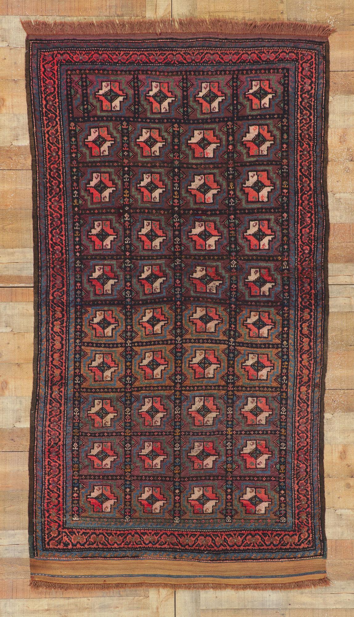 Hand-Knotted Vintage Turkoman Rug For Sale