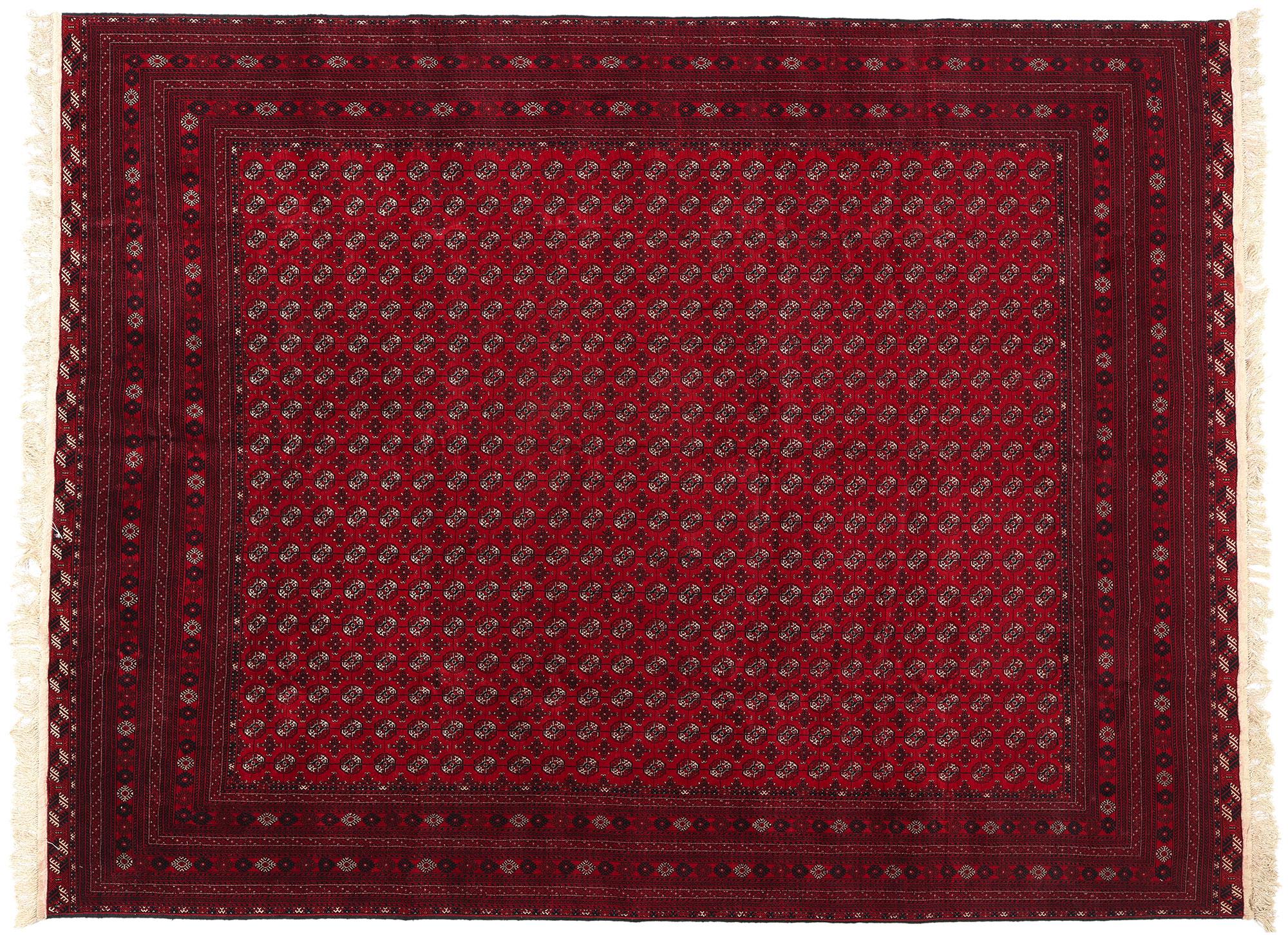 Vintage Turkoman Wool and Silk Rug,  09'11 x 13'00 For Sale 3