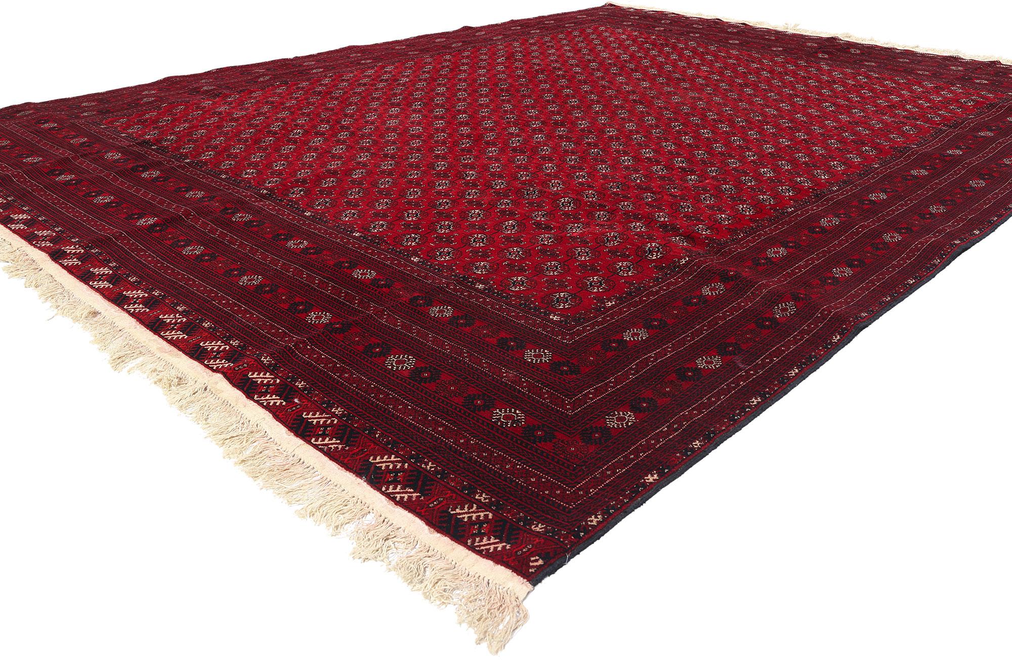 78839 Vintage Turkoman Tekke Rug, 09'11 x 13'00. Turkoman Tekke rugs from Turkestan are handwoven carpets created by the Tekke tribe, one of the major Turkmen tribes historically situated in the region of Turkestan, which includes parts of