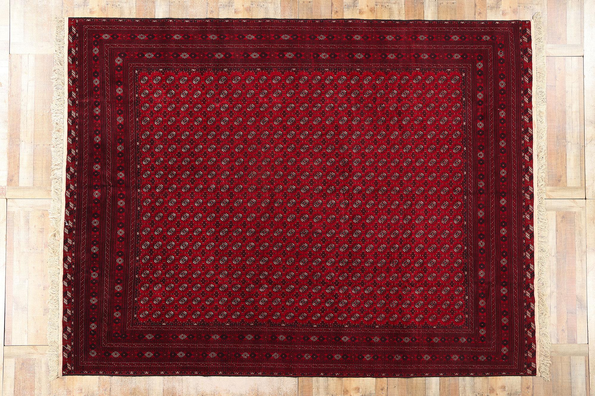 Vintage Turkoman Wool and Silk Rug,  09'11 x 13'00 For Sale 2