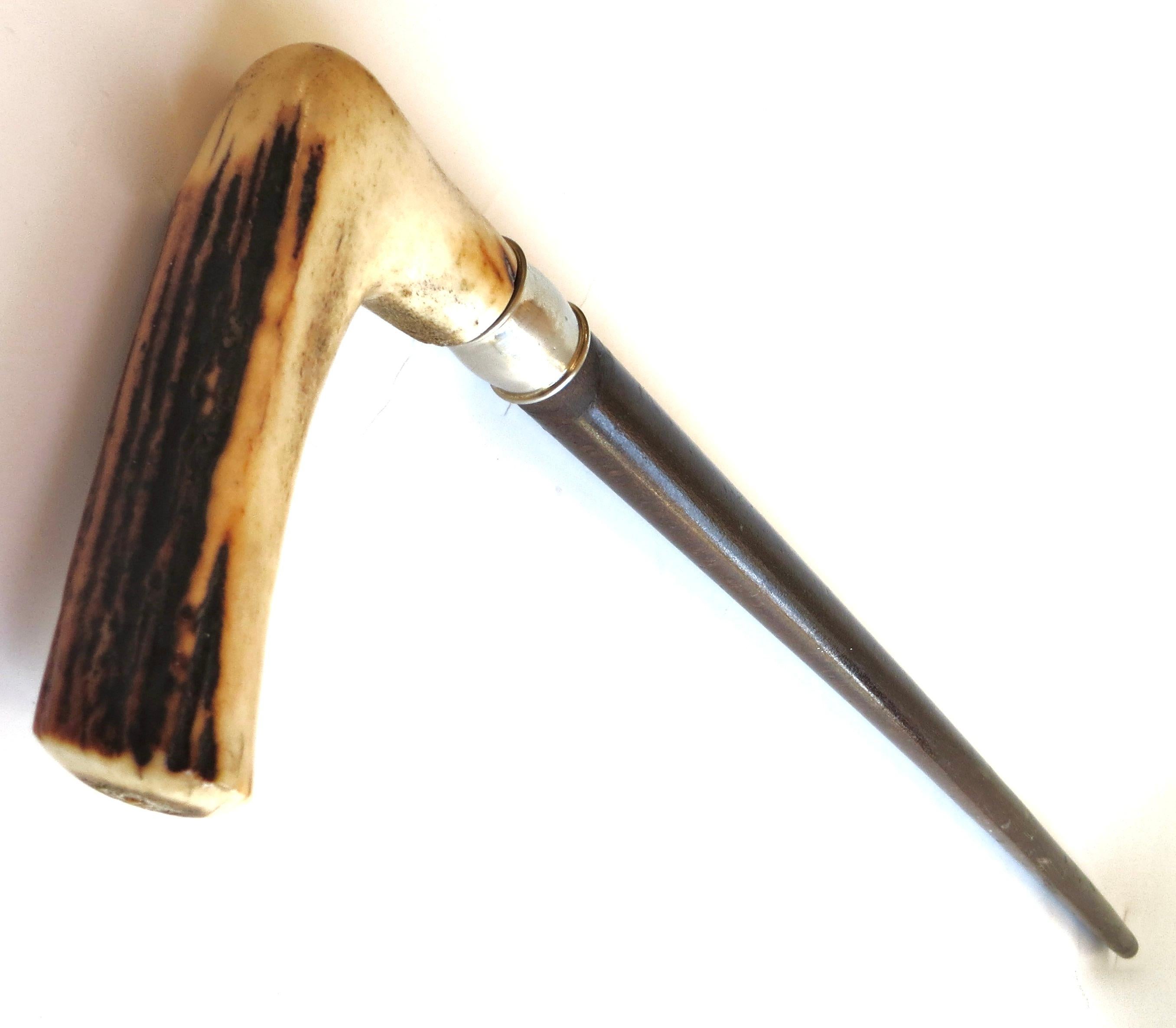 Vintage Turn of The Century Hirsch Horn Griff American Walking Stick CIRCA 1900 (Frühes 20. Jahrhundert) im Angebot