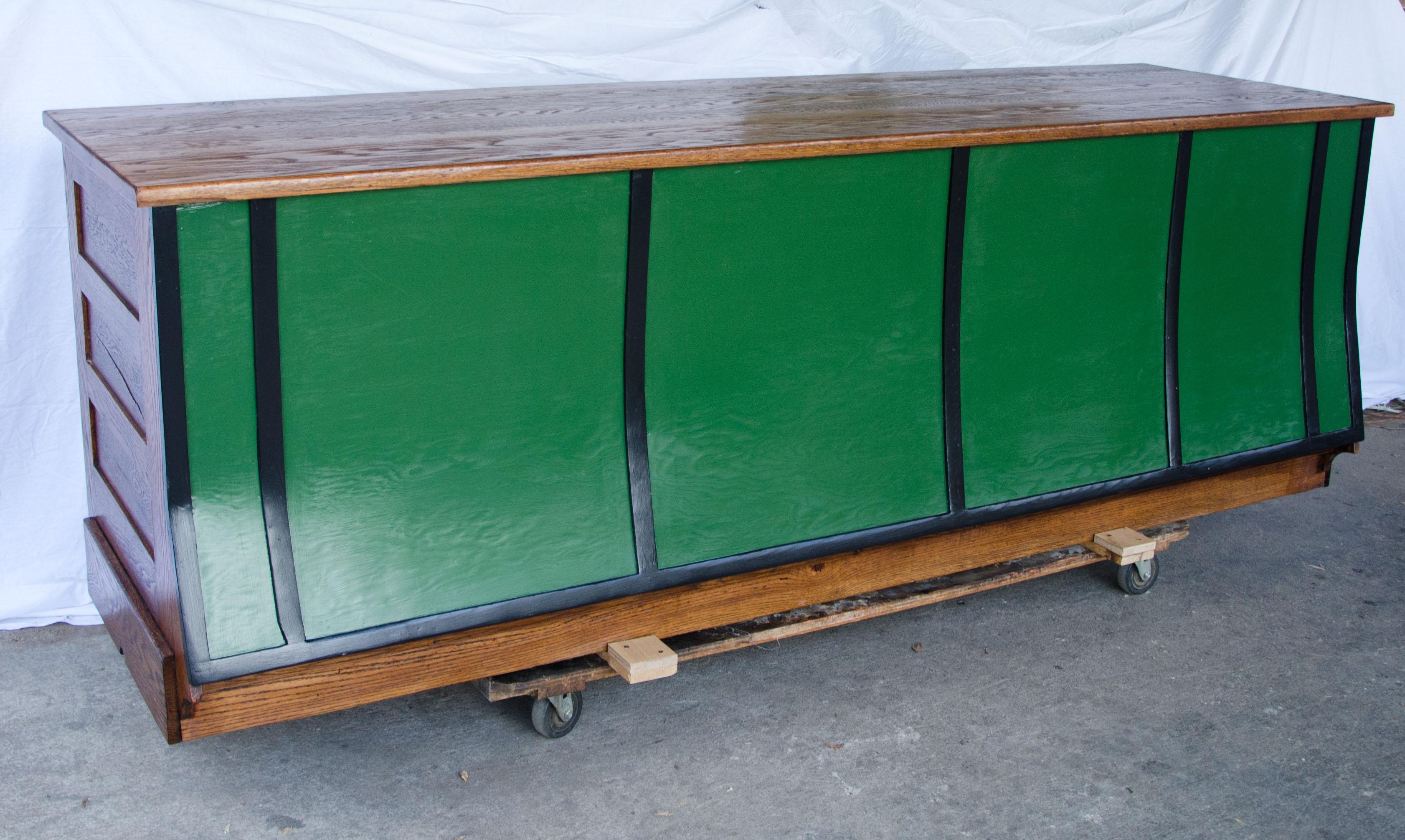 American Vintage Turn of the Century Store Counter, Painted Front For Sale