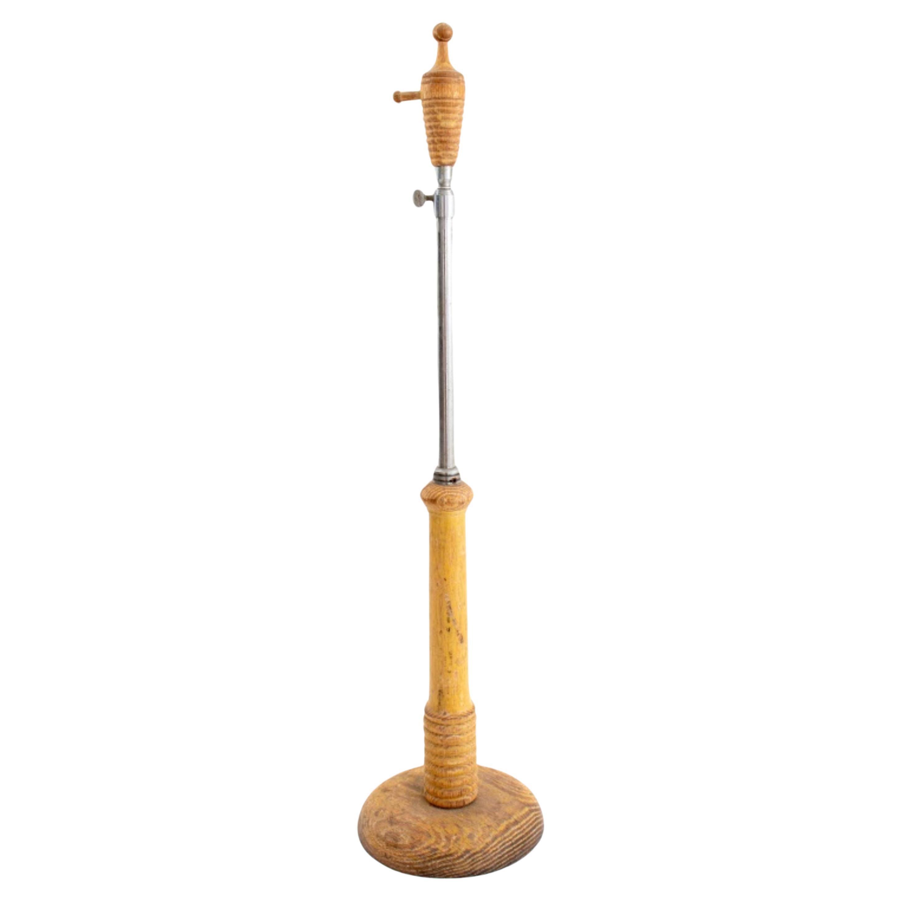 Vintage Turned Adjustable Wooden Lamp Base
