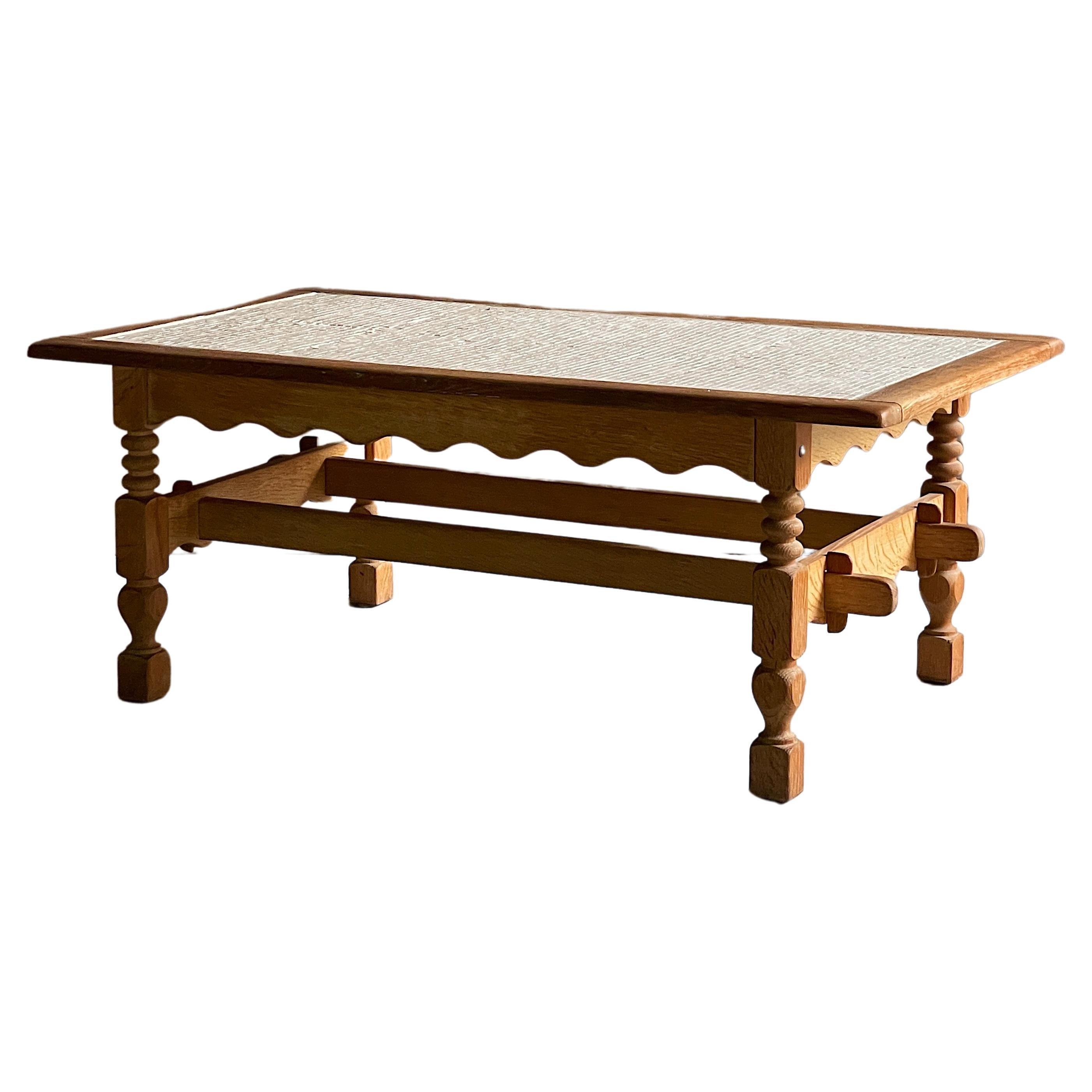 Unusual Antique Bobbin Turned Small Victorian Oak Coffee Table at 1stDibs