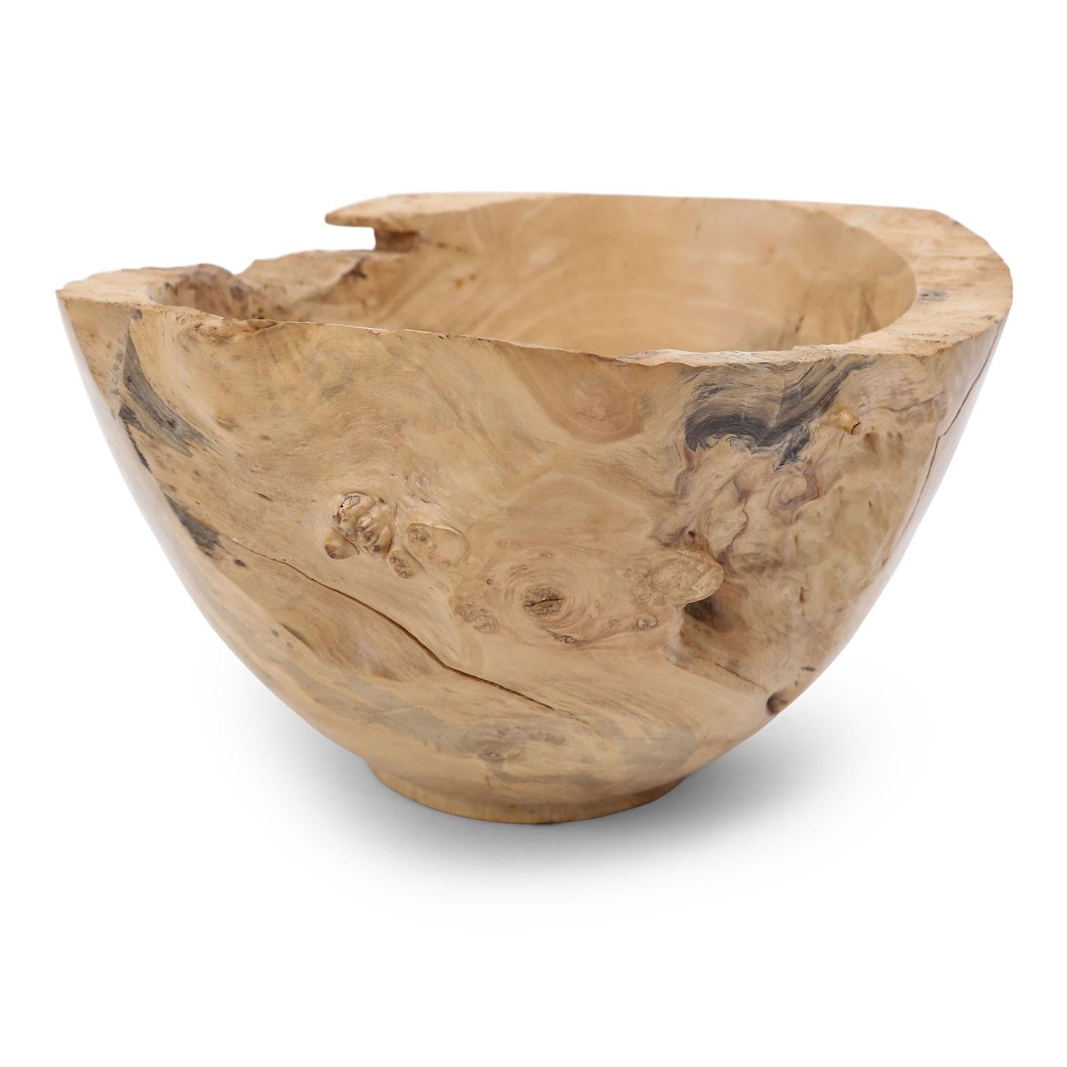 Organic Modern Vintage Turned Wood Bowl