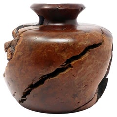 Vintage Turned Wood Burl Vase