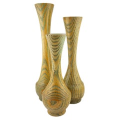 Portacandele vintage in legno tornito in Greene & Greene - set di 3