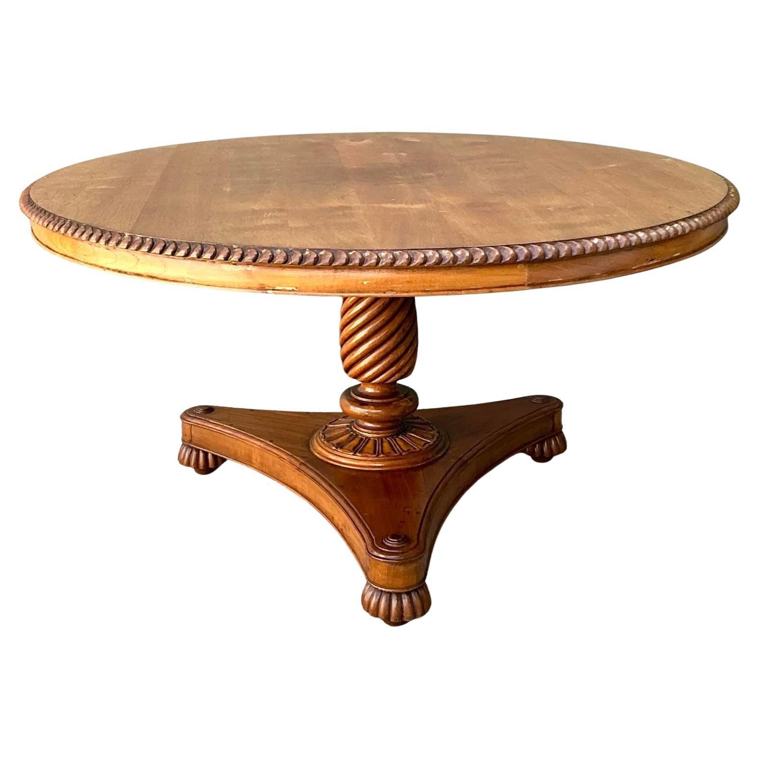 Vintage Turned Wood Dining Table