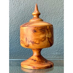 Vintage Turned Wood Lidded Box