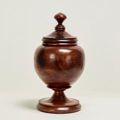 Vintage Turned Wood Lidded Urn