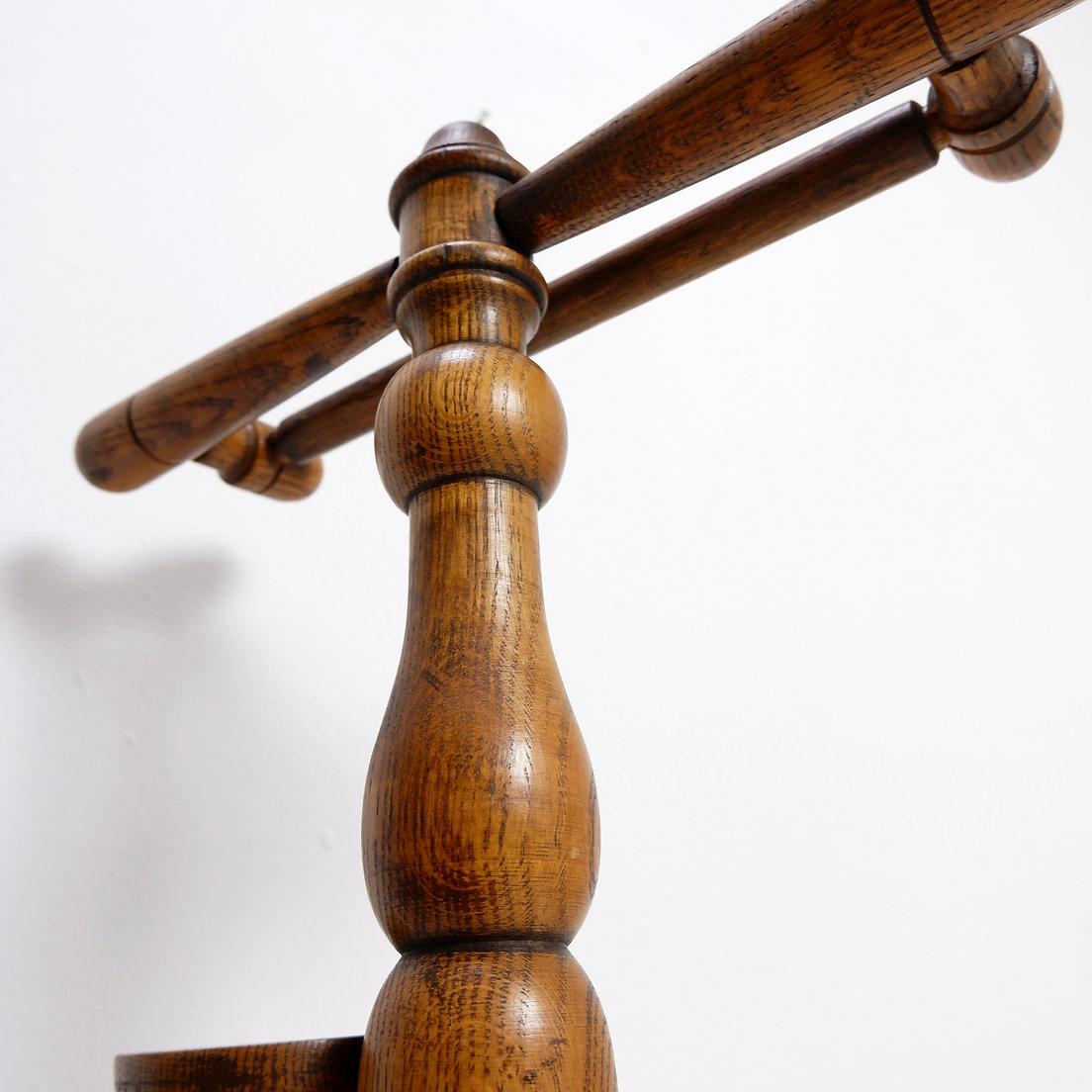 Mid-Century Modern Vintage turned wood Valet Stand - 1960s For Sale