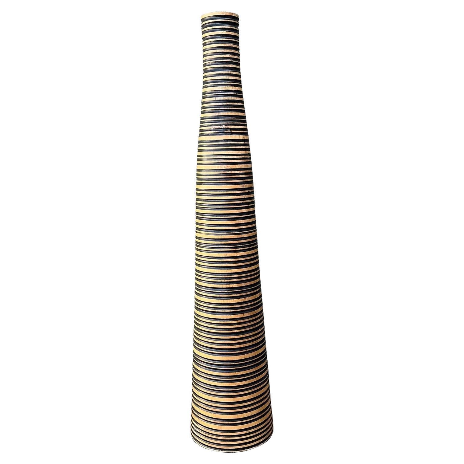 Vintage Turned Wood Vase