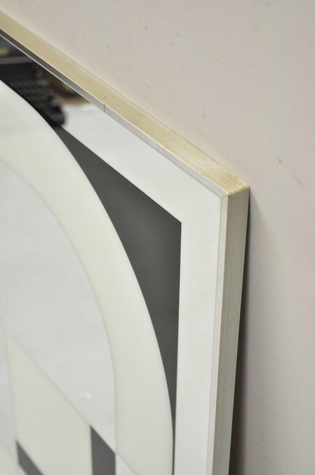Glass Vintage Turner Design Mid Century Modern Black & White Geometric Mirror Wall Art For Sale