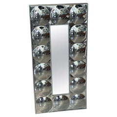 Vintage Turner Modern Convex Bubble Wall MIrror Chrome 1960s Pop Art Op