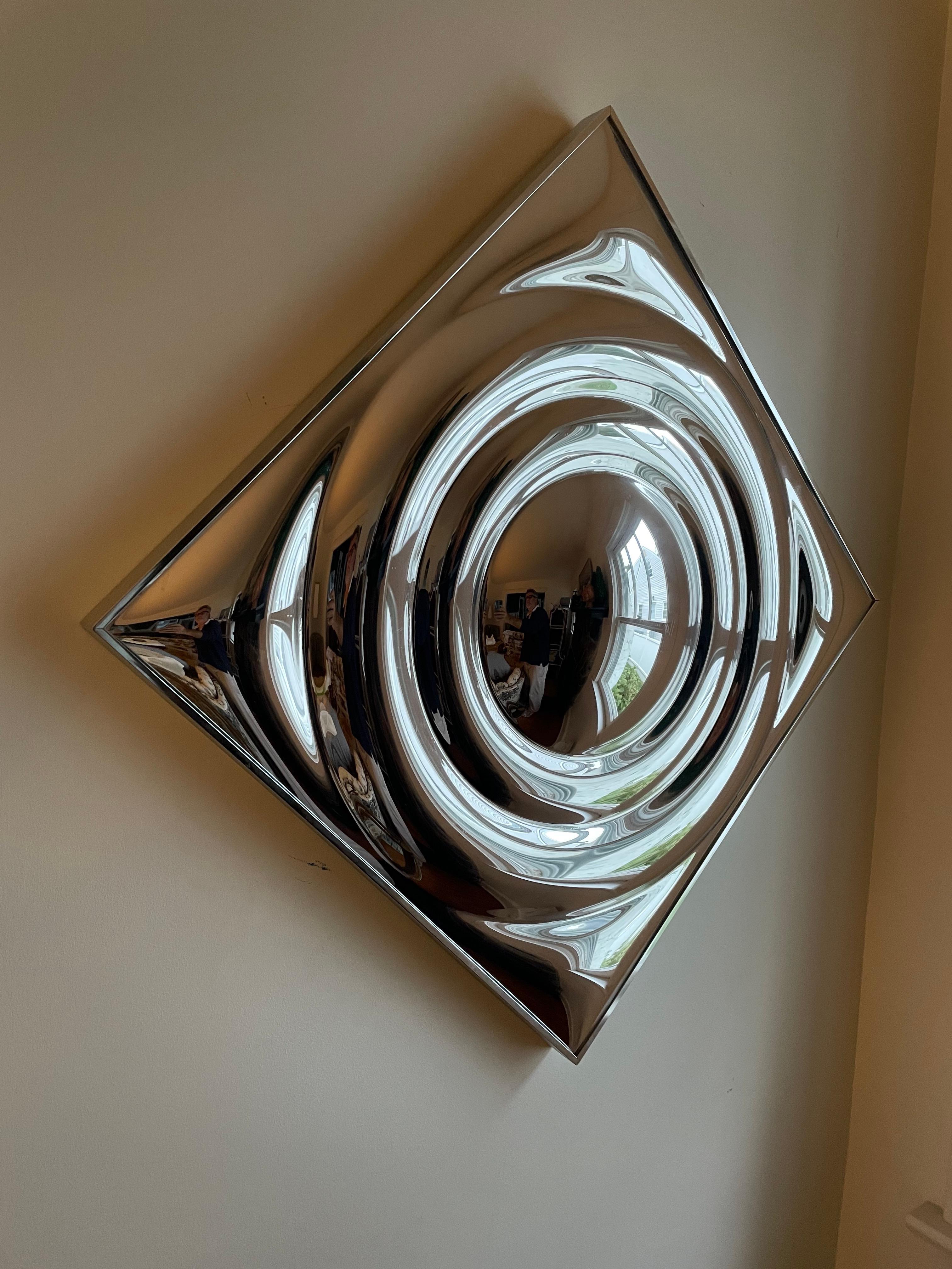 Awesome Turner Bubble Mirror. Unique ONE bubble design with multiple boarders casting wonderful reflection.
As pictured 33.75”
Squared, 24”x24”