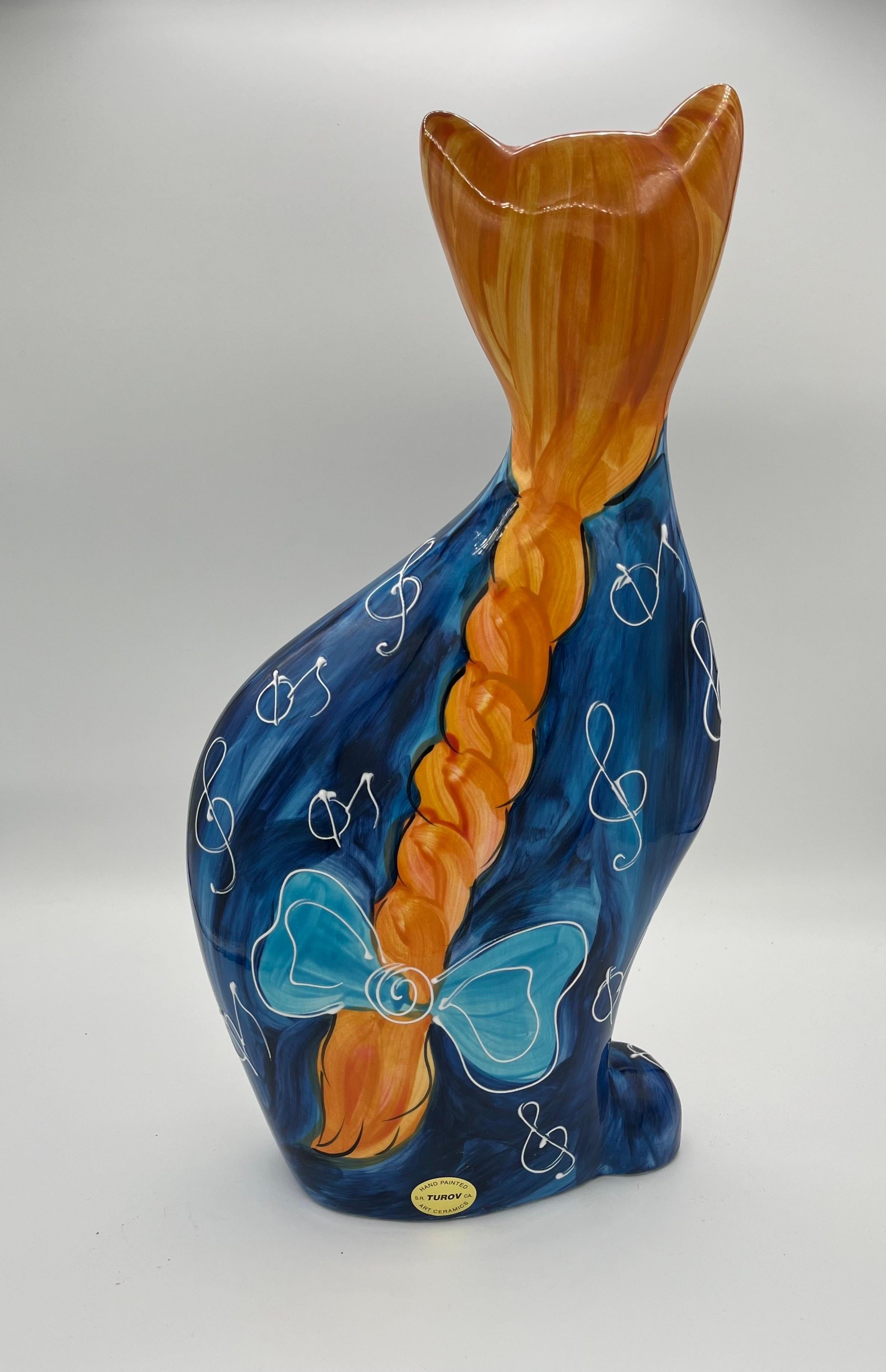 Russe Turov Russian Ceramic Cat en vente