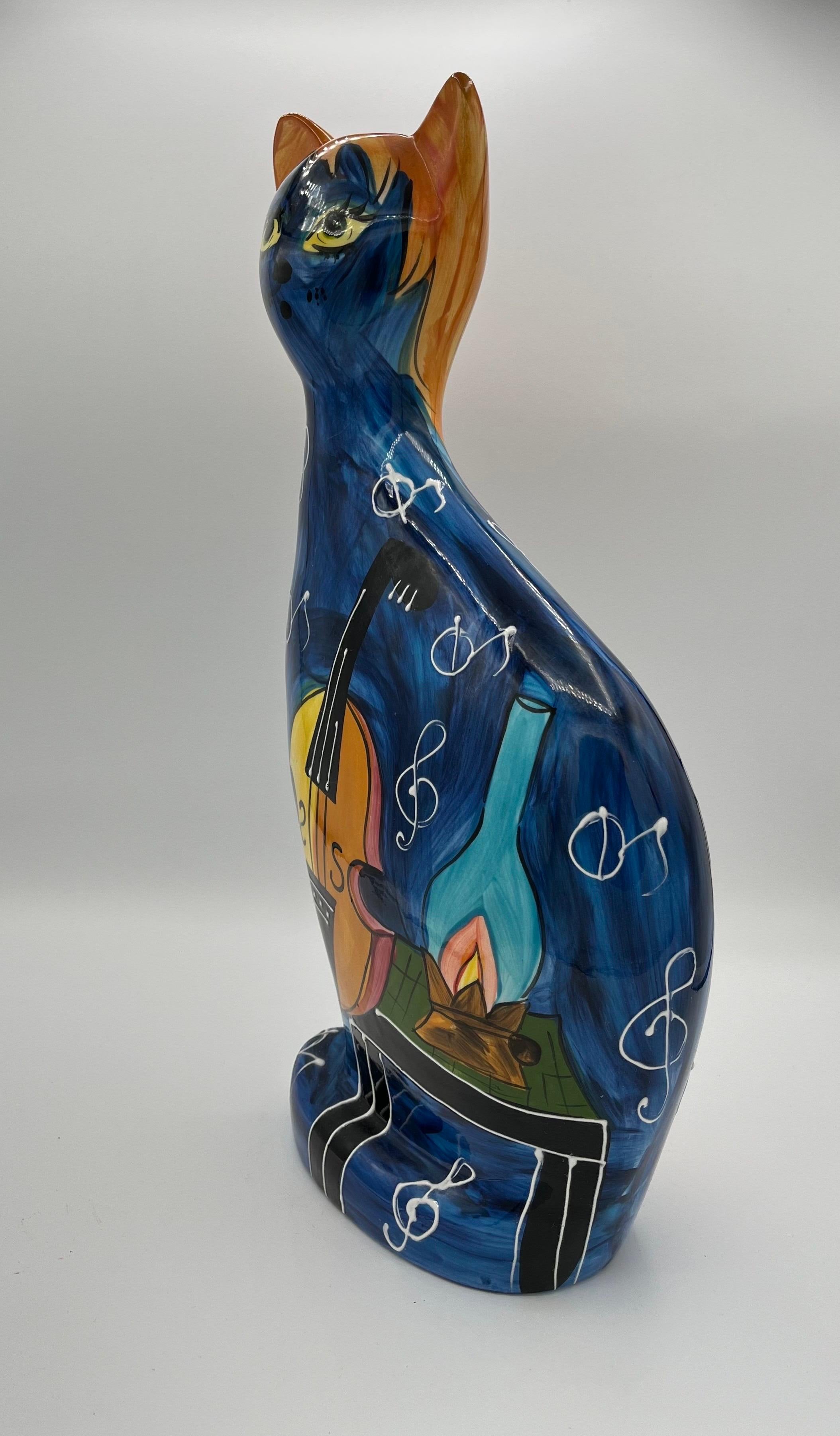 Turov Russian Ceramic Cat Bon état - En vente à W Allenhurst, NJ