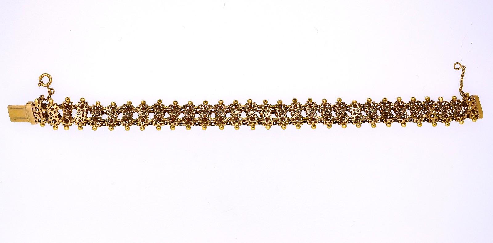 Vintage Turquoise 19 Karat Gold Bracelet In Good Condition In Beverly Hills, CA