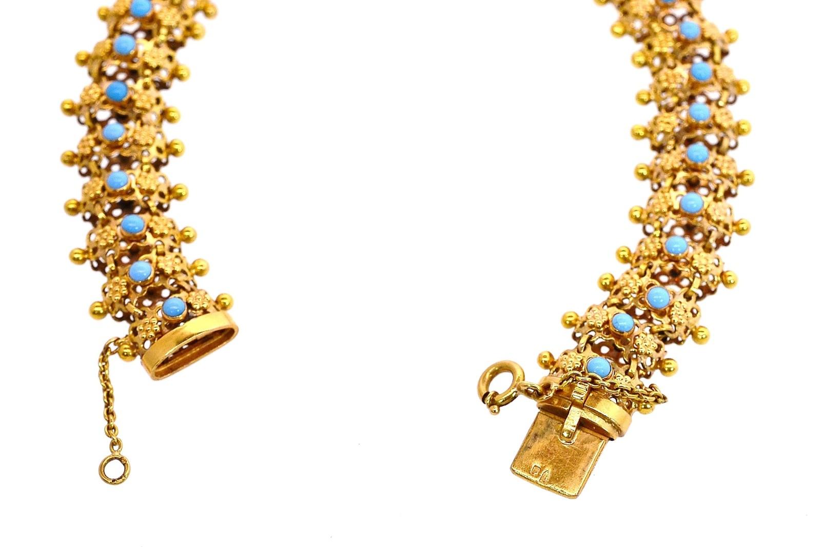 Women's Vintage Turquoise 19 Karat Gold Bracelet