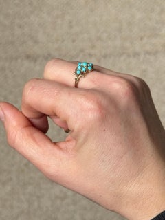 Bague vintage en or 9 carats et turquoise