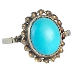 Vintage Turquoise and 9 Carat Gold Band
