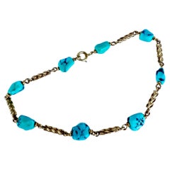 Bracciale vintage in turchese e oro 9 carati A Link