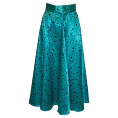 Vintage Turquoise and Black Spot Skirt