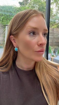 Vintage Turquoise and Diamond Earrings