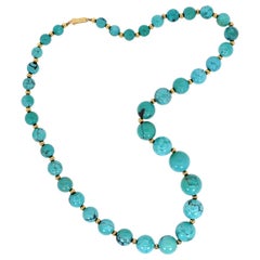 Vintage Turquoise and Gold Necklace