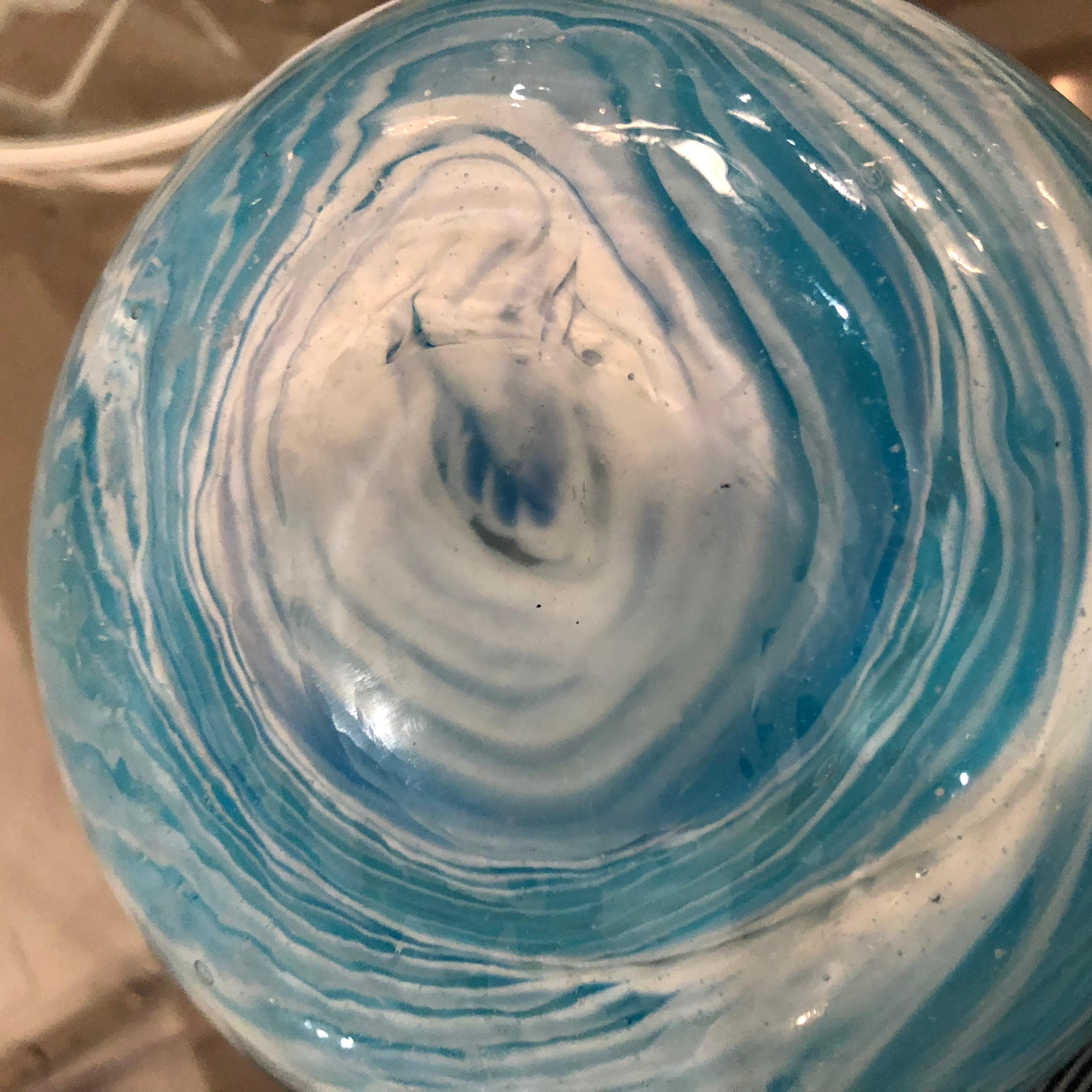 vintage aqua blue glass vase