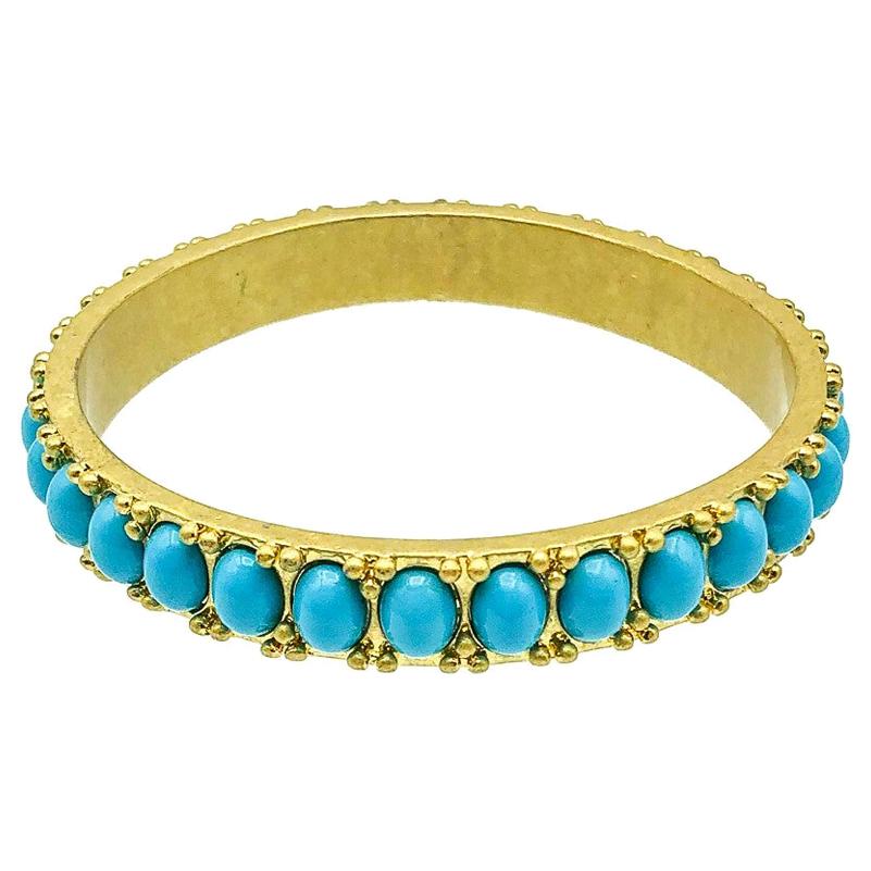 Bracelet jonc vintage turquoise, années 1980