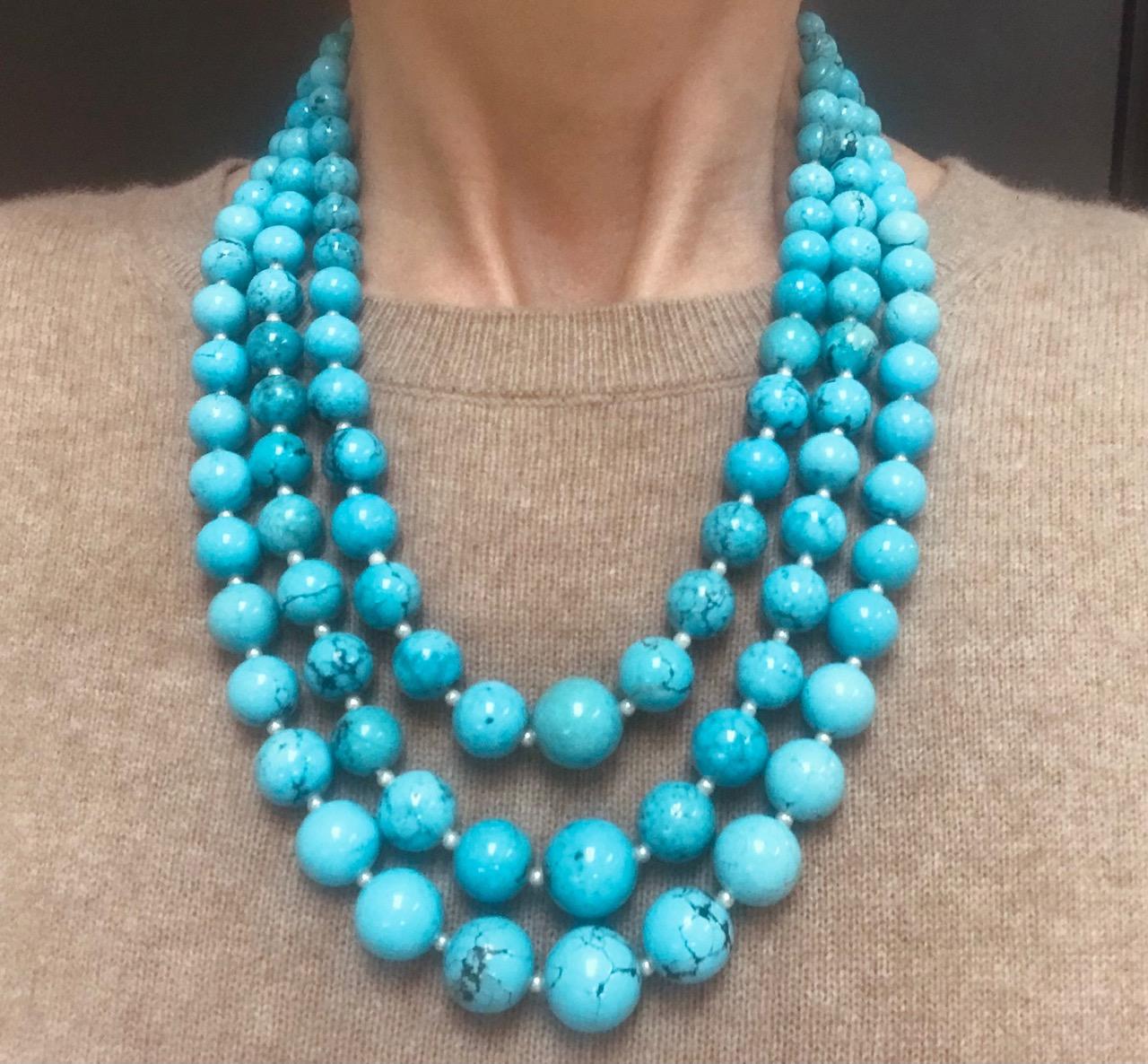 vintage turquoise bead necklace